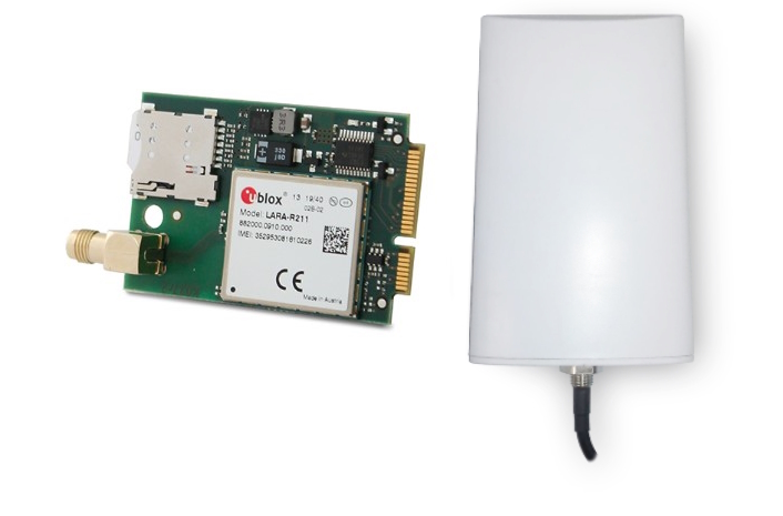 10020097 Module plug-in Lares 4.0 4G (micro SIM) avec antenne externe avec câble de 10 m, sans carte SIM