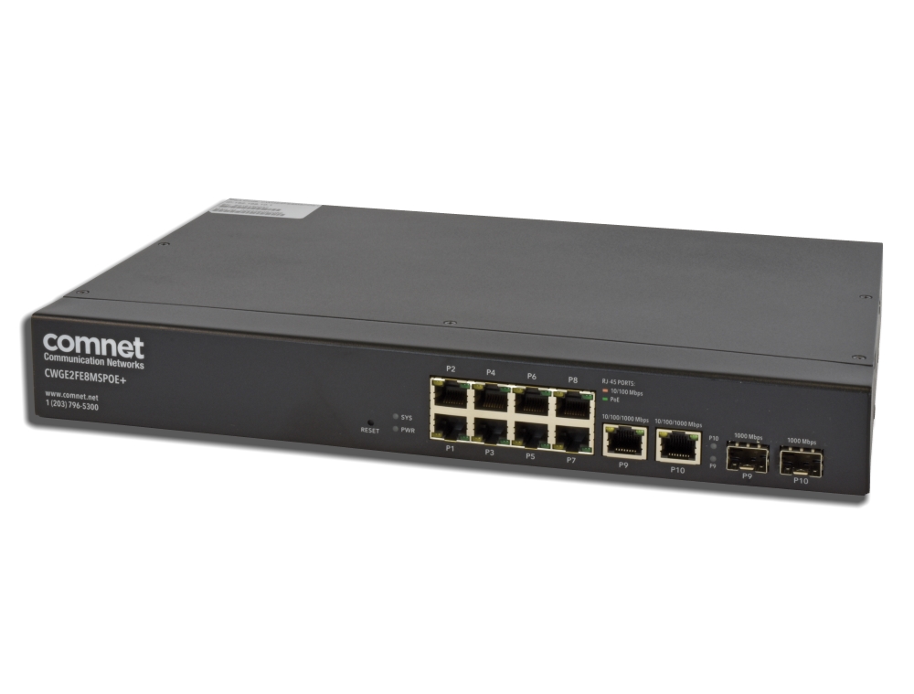 16635.1 Switch Ethernet managed commercial 8 ports, couche 2 PoE +