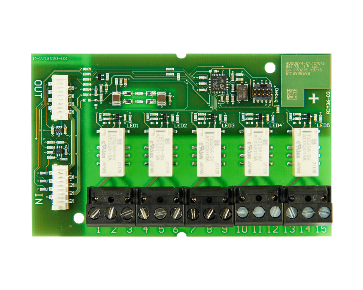 30040075 Optionele modulekaart met 5 extra relais, inclusief montagesokkel voor ASD 531/532