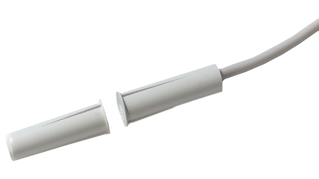 10011954 Contact magnétique intégré, plastique blanc, câble recouvert de 2 m, NF