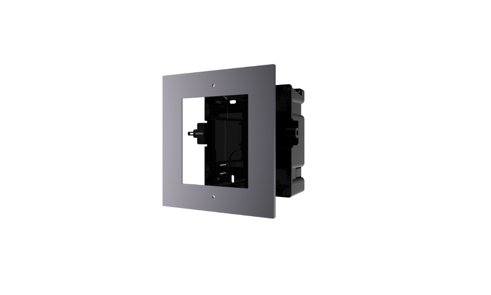 20000780 Cadre + frame encastrer 1 module Hikvision, acier inoxydable