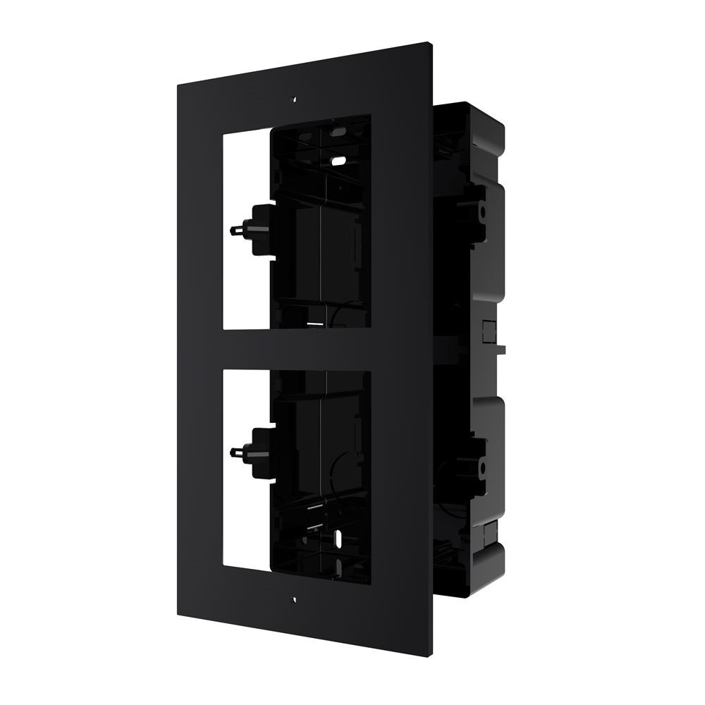 20001154 Cadre + frame encastrer 2 modules Hikvision, en aluminium, noir