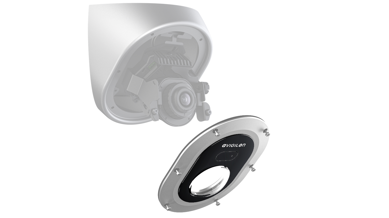 20010427 Plaque de remplacement Advanced Video Analyticsnt caméra d'angle H5A, blanc acier