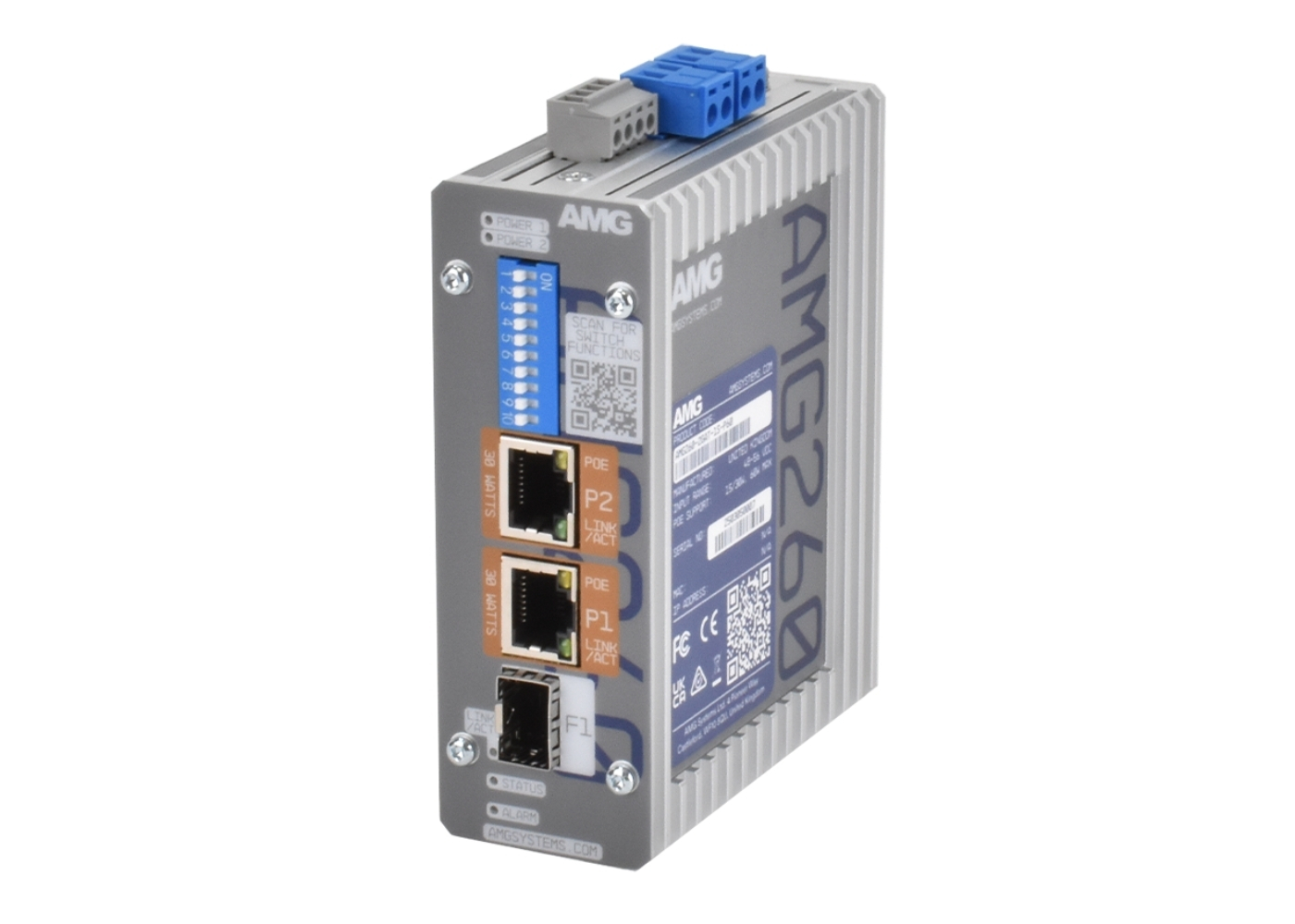 20065400 2+1 industriële PoE-converter 2xGbE 30W PoE/1xSFP, -40/+75°C