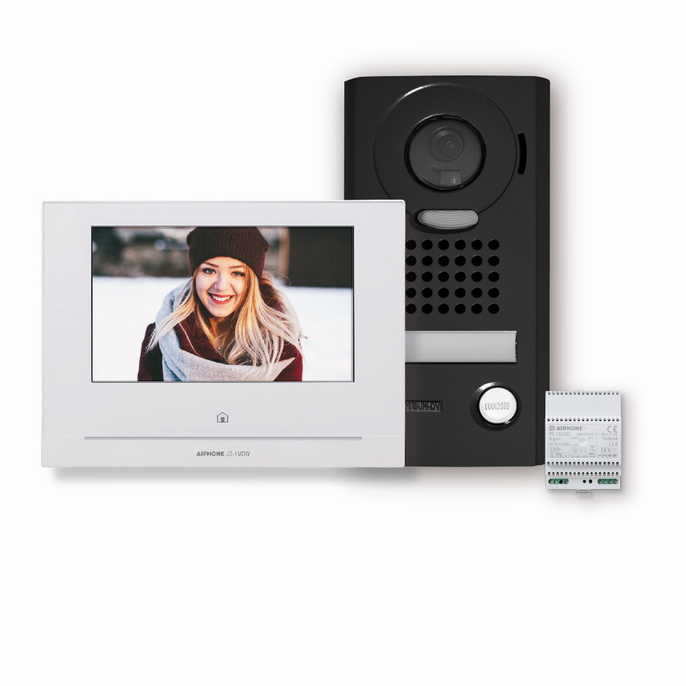 40020115 Videokit met 7" wifi monitor & opbouwdeurpost, Antivandaal, zwart