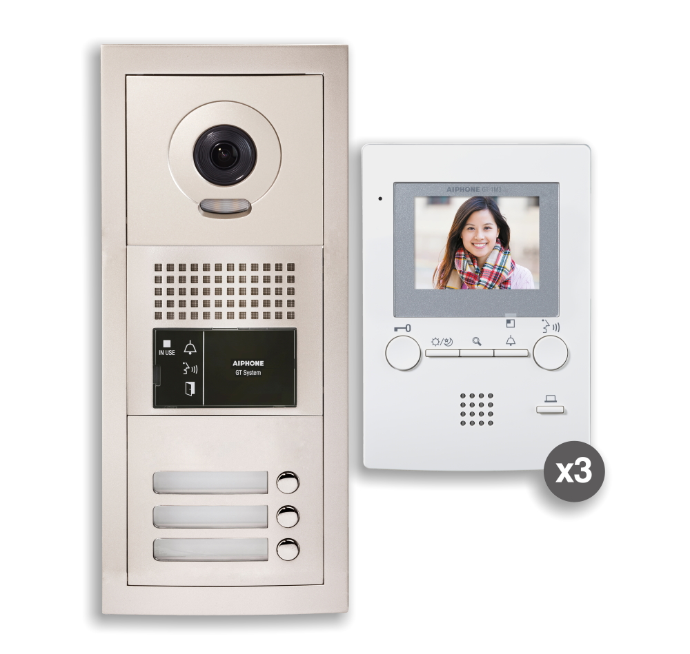 40020121 Kit Videophonie pour 3 appartements, préprogrammé