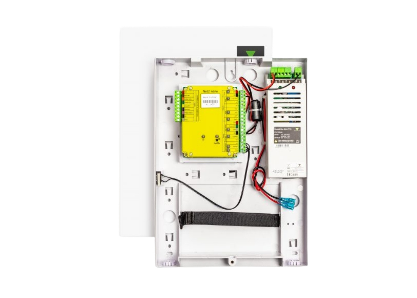 40040101 Net2 – Nano deurcontroller, 12V 2A voeding, Kunststof behuizing (1 deur)